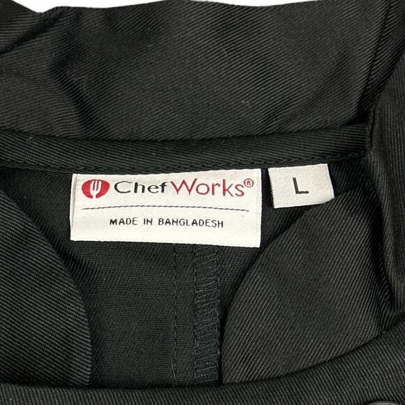 Chef Works Chef Coat Adult LARGE Black Long Sleeve Uniform Jacket Cook Workwear - Picture 6 of 8